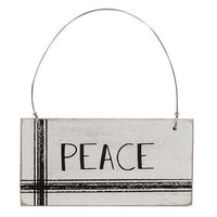 Black & White Stripe Holiday Word Ornament 3 Asstd - The Fox Decor