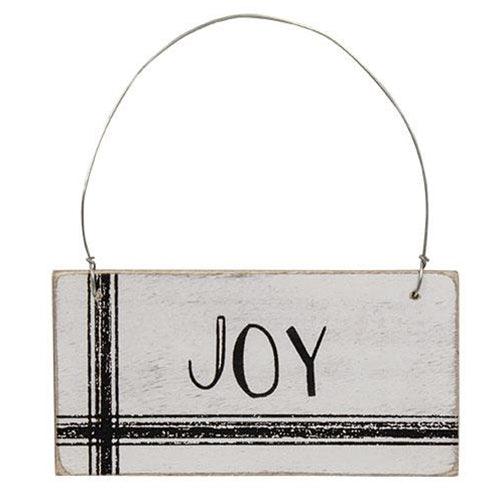 Black & White Stripe Holiday Word Ornament 3 Asstd - The Fox Decor