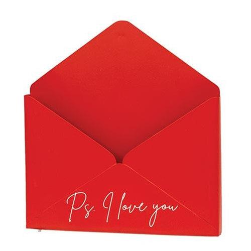 PS I Love You Red Metal Envelope - The Fox Decor