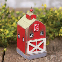 Antiqued Red Barn Wooden Sitter - The Fox Decor