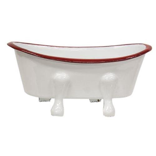 Red Rim Enamel Tub Soap Dish - The Fox Decor