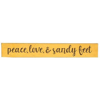 Peace Love & Sandy Feet Engraved Sign 24 - The Fox Decor