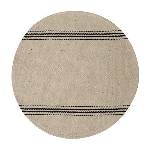 Black Stripe Round Mat - The Fox Decor