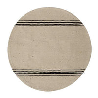 Black Stripe Round Mat - The Fox Decor