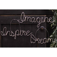 Inspire Imagine Dream Script Metal Ornament 3 asstd - The Fox Decor