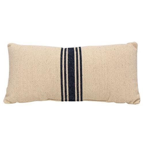 Grain Sack Cream and Navy Stripe Pillow 10x20 - The Fox Decor