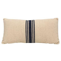 Grain Sack Cream and Navy Stripe Pillow 10x20 - The Fox Decor