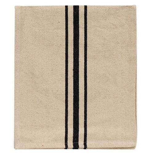 Cream & Black Grain Sack Short Runner - The Fox Decor