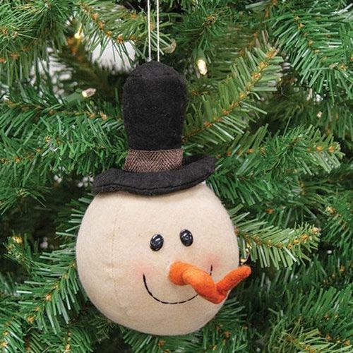 Fabric Snowman Head Ornament - The Fox Decor