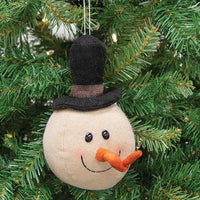 Fabric Snowman Head Ornament - The Fox Decor