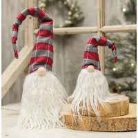 Red Gray Plaid Gnome Ornament - The Fox Decor