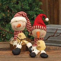 Dangle Leg Plush Big Head Snowman 2 Asstd - The Fox Decor