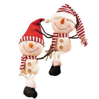 Dangle Leg Plush Big Head Snowman 2 Asstd - The Fox Decor