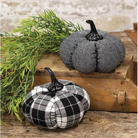 Medium Plush Black & White Pumpkin 2 Asstd - The Fox Decor