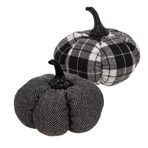 Medium Plush Black & White Pumpkin 2 Asstd - The Fox Decor