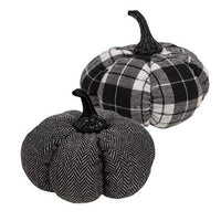 Medium Plush Black & White Pumpkin 2 Asstd - The Fox Decor