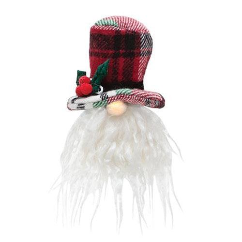 Plaid Santa Gnome Ornament w LED Light 2 Asstd - The Fox Decor