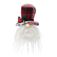 Plaid Santa Gnome Ornament w LED Light 2 Asstd - The Fox Decor