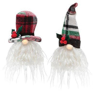 Plaid Santa Gnome Ornament w LED Light 2 Asstd - The Fox Decor