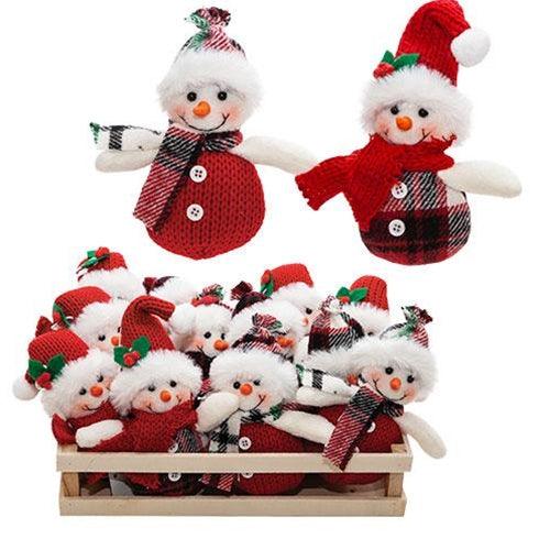 Plush Hat & Scarf Snowman Ornament Asstd - The Fox Decor