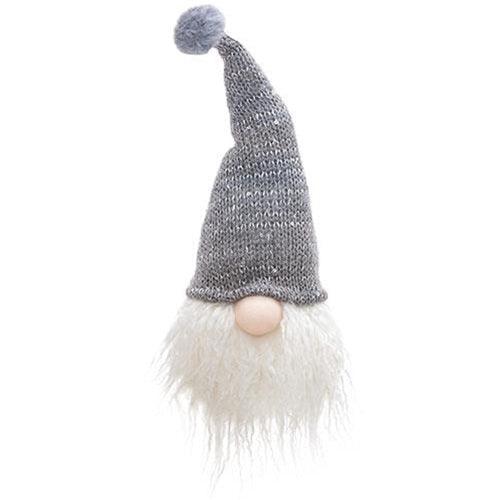 Sitting Gray Hat Santa Gnome - The Fox Decor