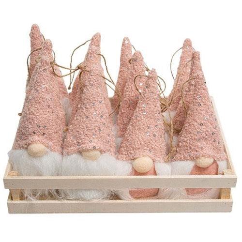 Mr & Mrs Sequin Hat Gnome Ornament 2 Asstd - The Fox Decor