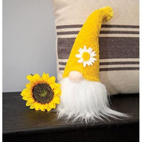 Fuzzy Yellow Flower Gnome 13 - The Fox Decor