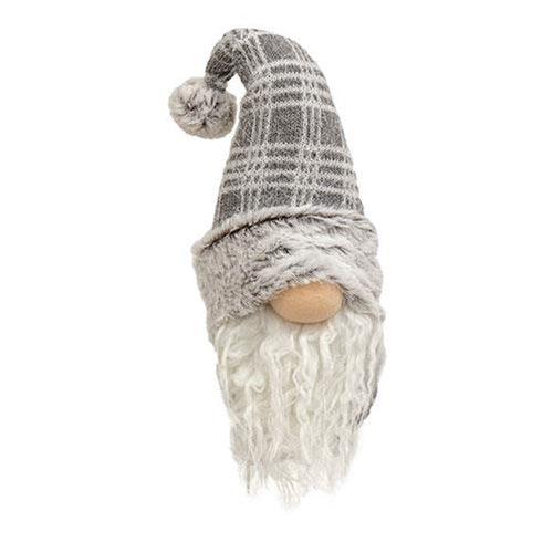 Gray & White Plaid Gnome Sitter - The Fox Decor
