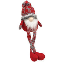 Small Nordic Snowflake Beanie Hat Dangle Leg Gnome - The Fox Decor