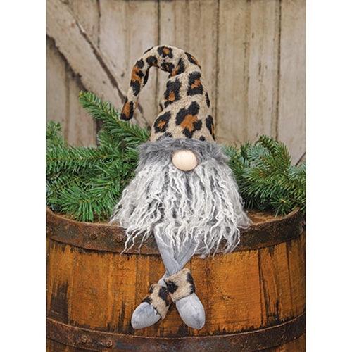Leopard Print Dangle Leg Gnome - The Fox Decor