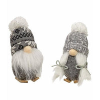 Mr & Mrs Gray & White Skier Gnome Ornament 2 Asstd - The Fox Decor