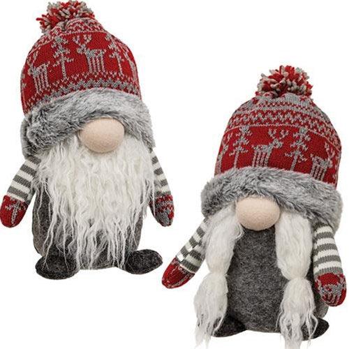 Mr & Mrs Nordic Snowflake Gnome Sitter 2 Asstd - The Fox Decor