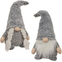 Mr or Mrs Gray Fuzzy Gnome Sitter 2 Asstd - The Fox Decor