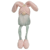 Fuzzy Pink & Green Dangle Leg Gnome - The Fox Decor