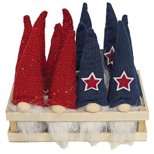 Americana Gnome Plush Ornament 2 Asstd - The Fox Decor