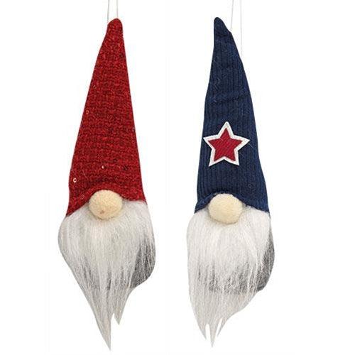 Americana Gnome Plush Ornament 2 Asstd - The Fox Decor