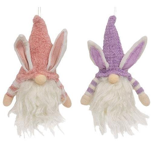 Striped Gnome Easter Bunny Ornament 2 Asstd - The Fox Decor