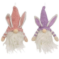 Striped Gnome Easter Bunny Ornament 2 Asstd - The Fox Decor