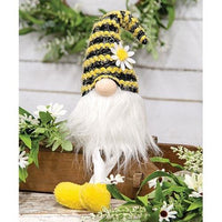 Fuzzy Bee Striped Dangle Leg Gnome - The Fox Decor