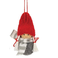 Mini Winter Scarf Wooden Doll Ornament 2 Asstd - The Fox Decor