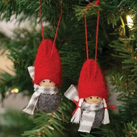 Mini Winter Scarf Wooden Doll Ornament 2 Asstd - The Fox Decor