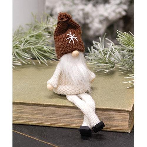 Mini Brown White Snowflake Wooden Gnome - The Fox Decor