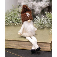 Mini Brown White Snowflake Wooden Gnome - The Fox Decor