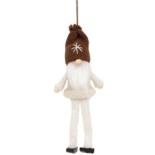 Mini Brown White Snowflake Wooden Gnome - The Fox Decor