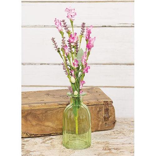 Beveled Green Glass Bottle Vase - The Fox Decor
