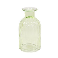 Beveled Green Glass Bottle Vase - The Fox Decor