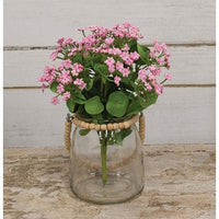 Tapered Glass Jar w Natural Beaded Handle - The Fox Decor