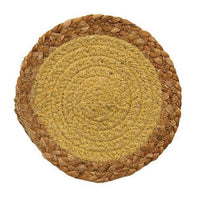 Jute & Cotton Candle Mat Yellow 675 - The Fox Decor