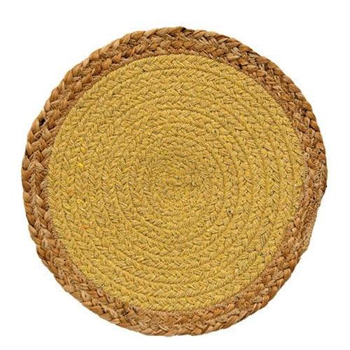 Jute & Cotton Candle Mat Yellow 105 - The Fox Decor