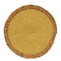 Jute & Cotton Candle Mat Yellow 105 - The Fox Decor